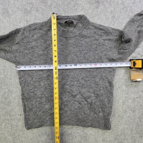 Quince Sweater Womens Large Gray Wool Alpaca Blend Mock Neck Pullover Knit - Picture 7 of 12